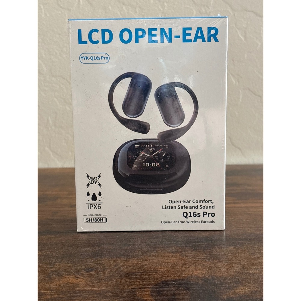 YYK-Q16s Pro Open-Ear‎ True-Wireless Earbuds IPX6 Waterproof LCD Charging Case